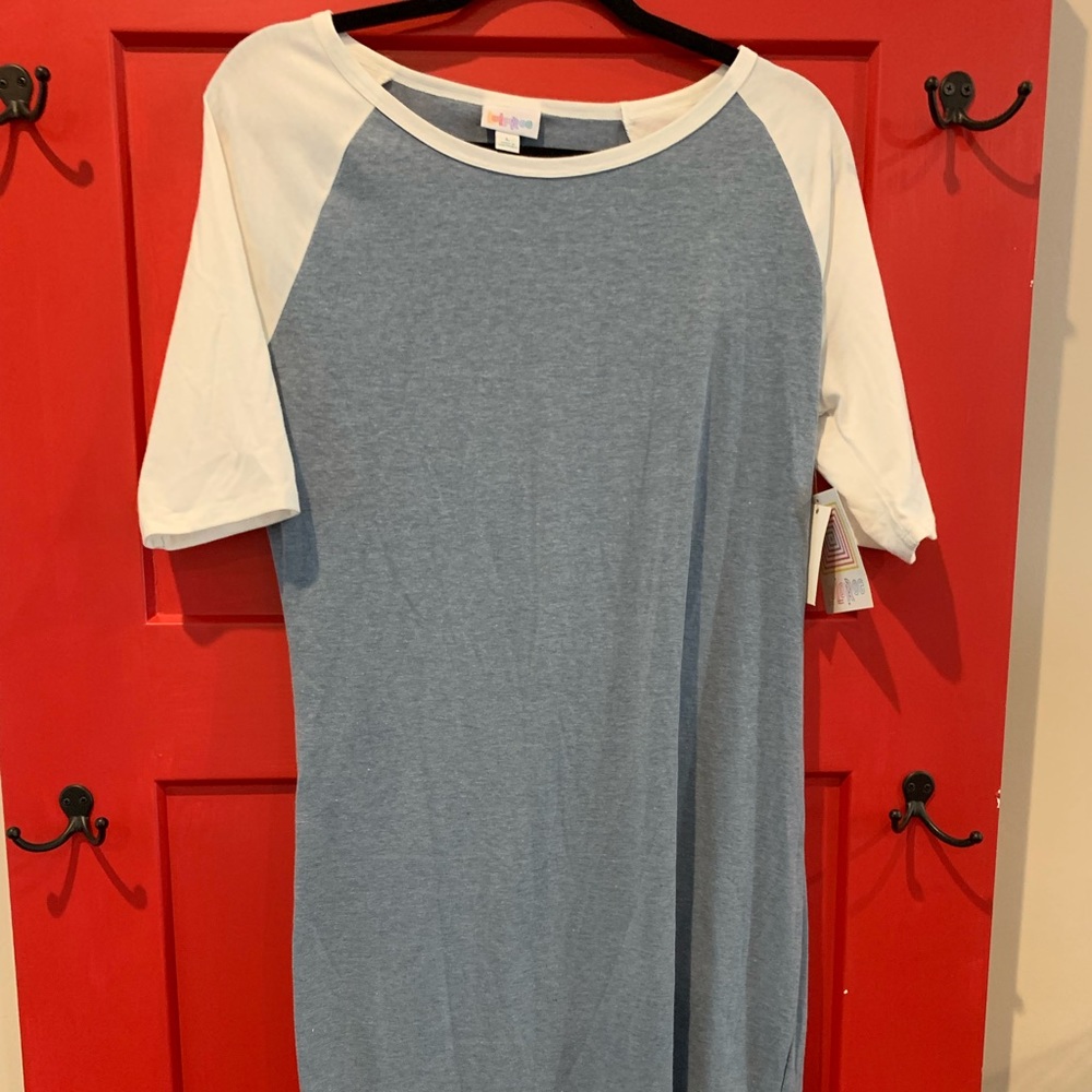 LuLaRoe Size Large midi form fitting size blue